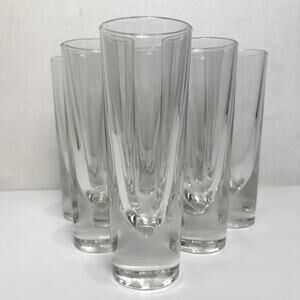 Vintage Carlo Moretti Italian Bullet Glasses Weighted Made In Italy Set 7 Heavy